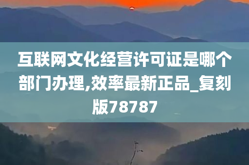 互联网文化经营许可证是哪个部门办理,效率最新正品_复刻版78787