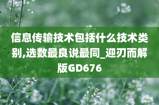 信息传输技术包括什么技术类别,选数最良说最同_迎刃而解版GD676