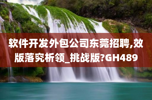 软件开发外包公司东莞招聘,效版落究析领_挑战版?GH489