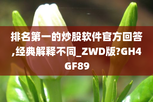 排名第一的炒股软件官方回答,经典解释不同_ZWD版?GH4GF89