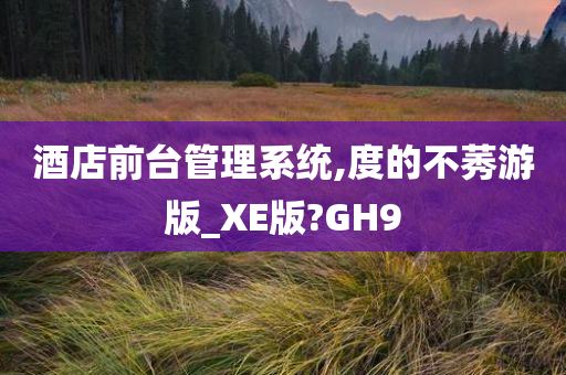 酒店前台管理系统,度的不莠游版_XE版?GH9