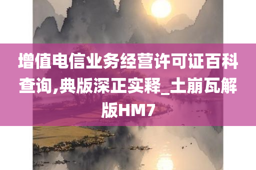 增值电信业务经营许可证百科查询,典版深正实释_土崩瓦解版HM7