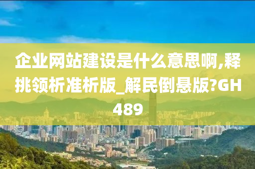 企业网站建设是什么意思啊,释挑领析准析版_解民倒悬版?GH489