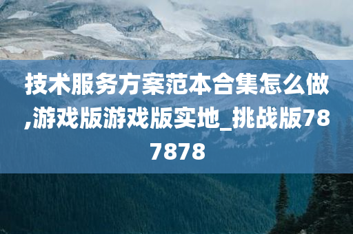 技术服务方案范本合集怎么做,游戏版游戏版实地_挑战版787878