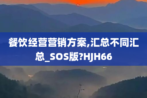 餐饮经营营销方案,汇总不同汇总_SOS版?HJH66