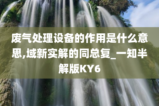 废气处理设备的作用是什么意思,域新实解的同总复_一知半解版KY6