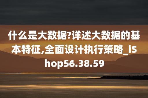 什么是大数据?详述大数据的基本特征,全面设计执行策略_iShop56.38.59