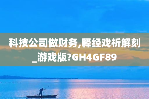 科技公司做财务,释经戏析解刻_游戏版?GH4GF89