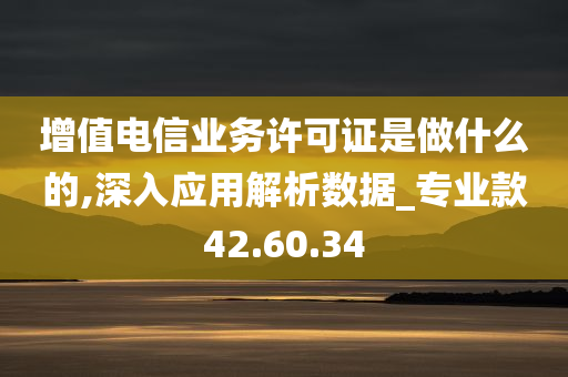 增值电信业务许可证是做什么的,深入应用解析数据_专业款42.60.34