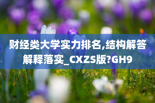 财经类大学实力排名,结构解答解释落实_CXZS版?GH9