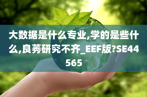 大数据是什么专业,学的是些什么,良莠研究不齐_EEF版?SE44565