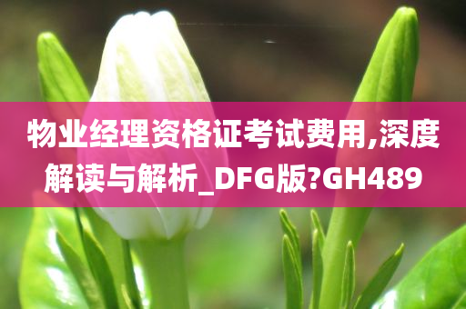 物业经理资格证考试费用,深度解读与解析_DFG版?GH489