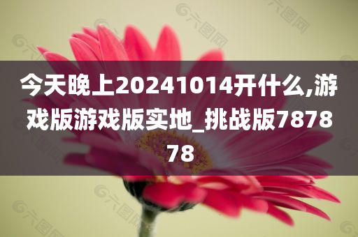 今天晚上20241014开什么,游戏版游戏版实地_挑战版787878