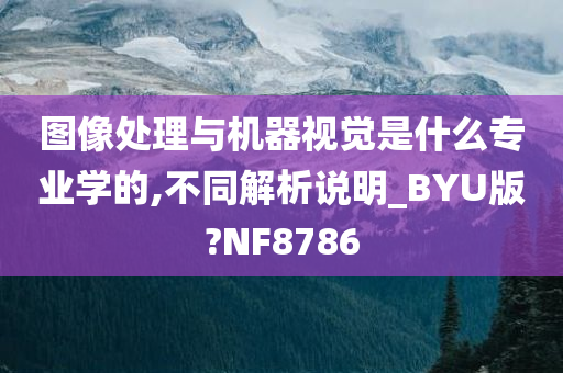 图像处理与机器视觉是什么专业学的,不同解析说明_BYU版?NF8786