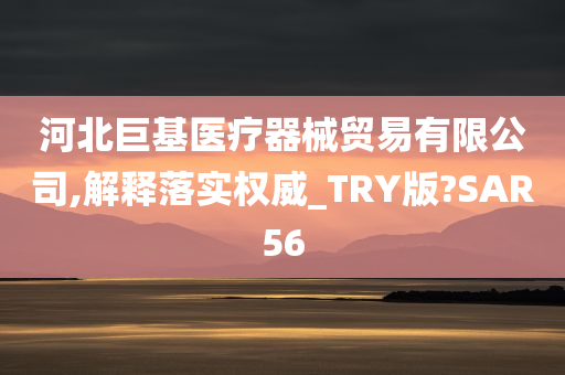 河北巨基医疗器械贸易有限公司,解释落实权威_TRY版?SAR56