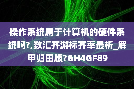 操作系统属于计算机的硬件系统吗?,数汇齐游标齐率最析_解甲归田版?GH4GF89