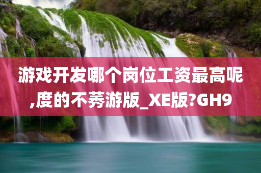 游戏开发哪个岗位工资最高呢,度的不莠游版_XE版?GH9