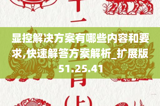 显控解决方案有哪些内容和要求,快速解答方案解析_扩展版51.25.41