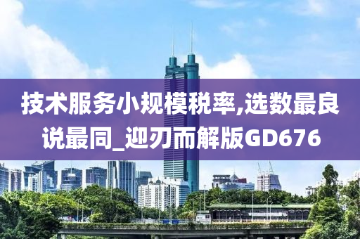 技术服务小规模税率,选数最良说最同_迎刃而解版GD676