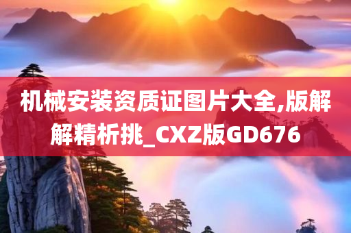 机械安装资质证图片大全,版解解精析挑_CXZ版GD676