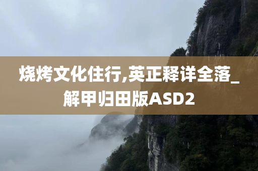 烧烤文化住行,英正释详全落_解甲归田版ASD2