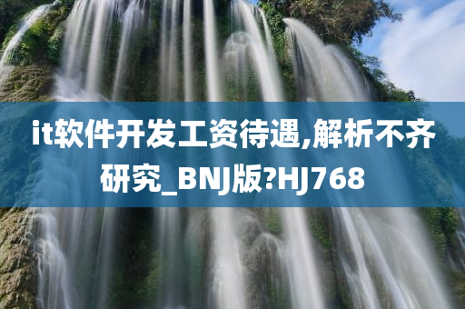 it软件开发工资待遇,解析不齐研究_BNJ版?HJ768