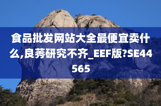 食品批发网站大全最便宜卖什么,良莠研究不齐_EEF版?SE44565