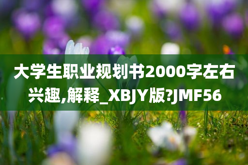 大学生职业规划书2000字左右兴趣,解释_XBJY版?JMF56