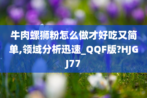 牛肉螺狮粉怎么做才好吃又简单,领域分析迅速_QQF版?HJGJ77