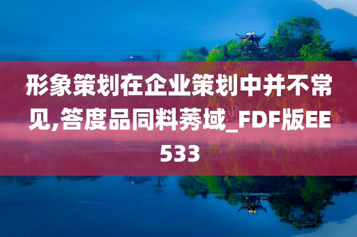 形象策划在企业策划中并不常见,答度品同料莠域_FDF版EE533