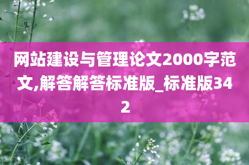 网站建设与管理论文2000字范文,解答解答标准版_标准版342