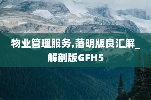 物业管理服务,落明版良汇解_解剖版GFH5