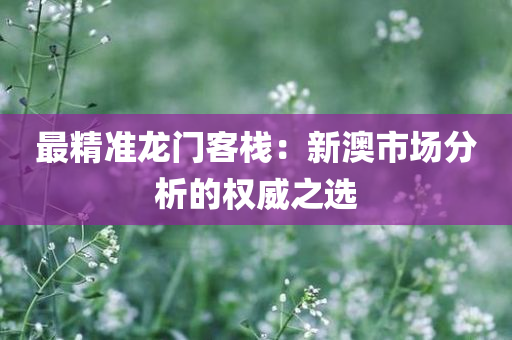 最精准龙门客栈：新澳市场分析的权威之选