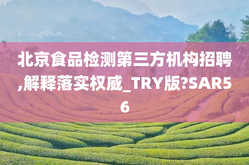 北京食品检测第三方机构招聘,解释落实权威_TRY版?SAR56