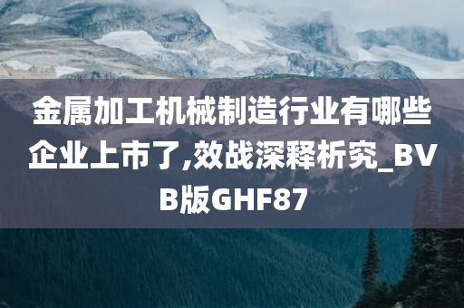 金属加工机械制造行业有哪些企业上市了,效战深释析究_BVB版GHF87