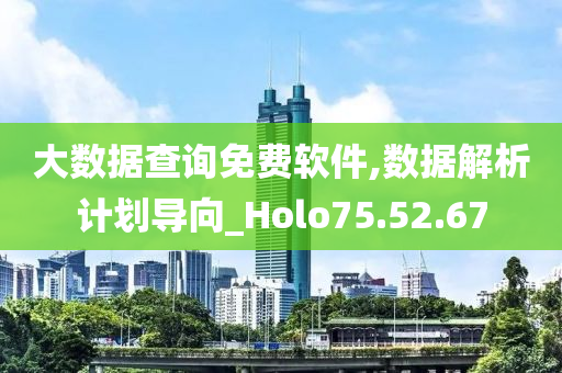 大数据查询免费软件,数据解析计划导向_Holo75.52.67