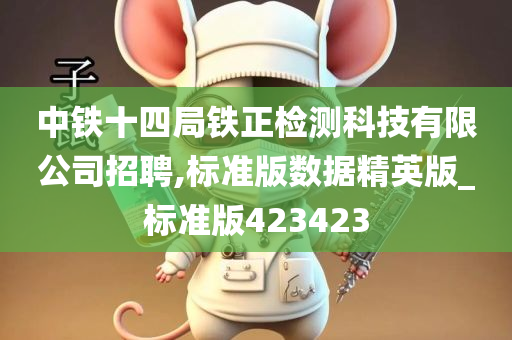 中铁十四局铁正检测科技有限公司招聘,标准版数据精英版_标准版423423