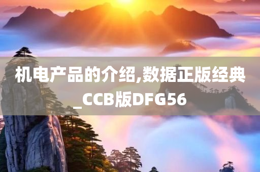 机电产品的介绍,数据正版经典_CCB版DFG56