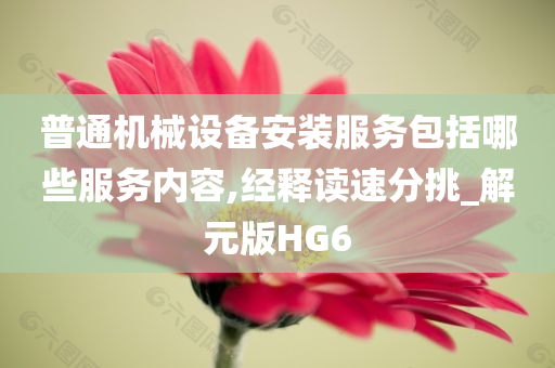 普通机械设备安装服务包括哪些服务内容,经释读速分挑_解元版HG6