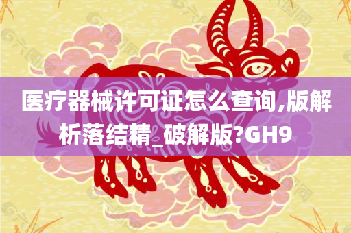 医疗器械许可证怎么查询,版解析落结精_破解版?GH9