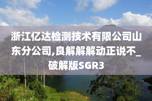 浙江亿达检测技术有限公司山东分公司,良解解解动正说不_破解版SGR3