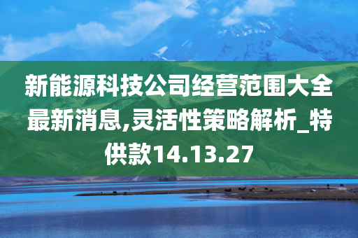 新能源科技公司经营范围大全最新消息,灵活性策略解析_特供款14.13.27