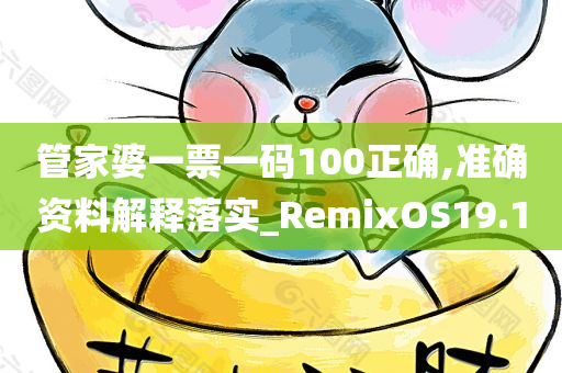 管家婆一票一码100正确,准确资料解释落实_RemixOS19.10