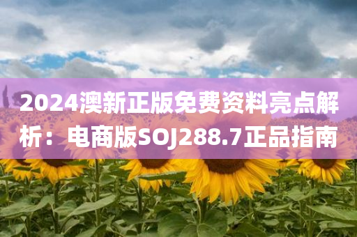 2024澳新正版免费资料亮点解析：电商版SOJ288.7正品指南