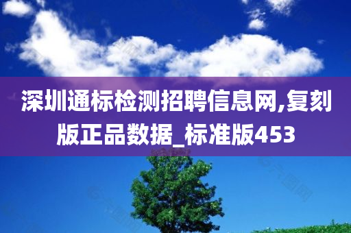 深圳通标检测招聘信息网,复刻版正品数据_标准版453