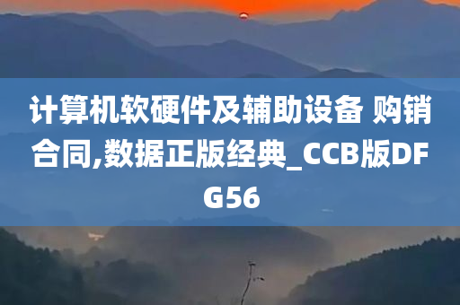 计算机软硬件及辅助设备 购销合同,数据正版经典_CCB版DFG56