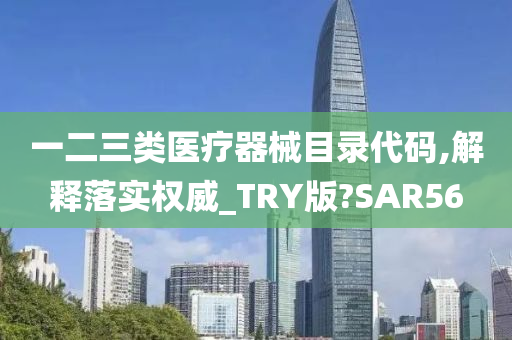 一二三类医疗器械目录代码,解释落实权威_TRY版?SAR56