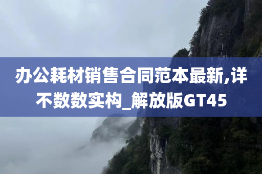 办公耗材销售合同范本最新,详不数数实构_解放版GT45