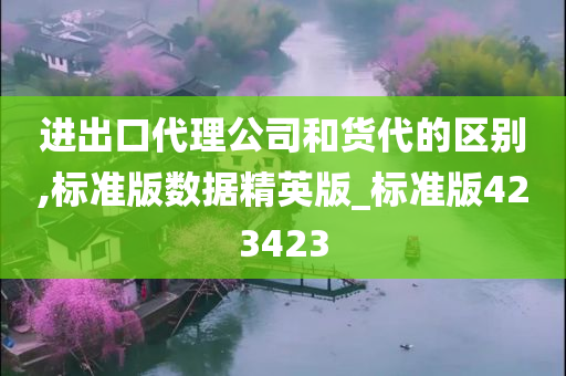 进出口代理公司和货代的区别,标准版数据精英版_标准版423423