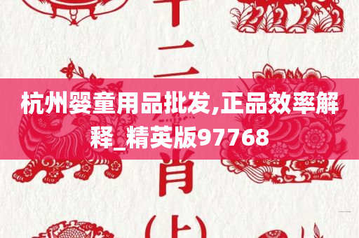 杭州婴童用品批发,正品效率解释_精英版97768